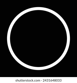full moon line symbol with black background icon design