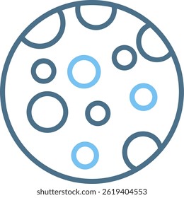 Full Moon Line Two Colour Icon