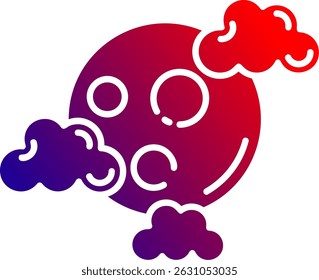 Full moon Line vector Icon Design