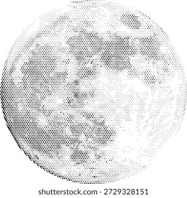 Vollmond Mondplanet im Halbton-Duotone-Stil für Natur- und Raumdesigns