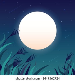 Full moon night background.Mid autumn festival.