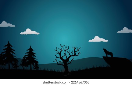Full moon night background wallpaper design