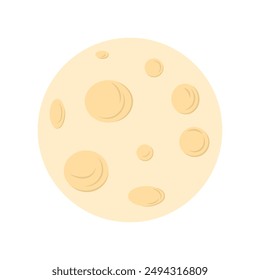 Full moon night icon in flat style. Astrology sign. Spooky night. Halloween nighttime.