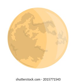 full moon night isolated icon