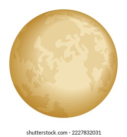 full moon night isolated icon