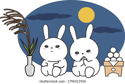Noche de luna llena. Los conejos que ven la luna.