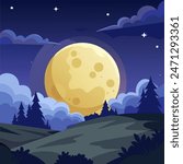 full moon in the night sky