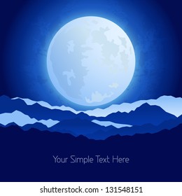 The full moon in the night sky background