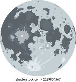 Full moon. Night sky light. Space body