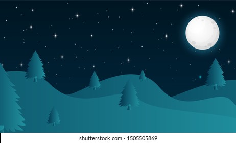 Full moon Night View Landscape background
