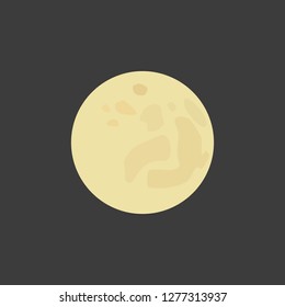 Full moon on black background. Vector Illustration