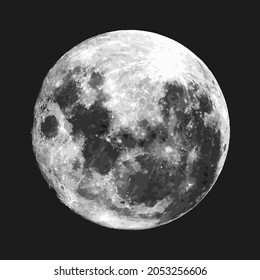 Luna llena sobre fondo negro