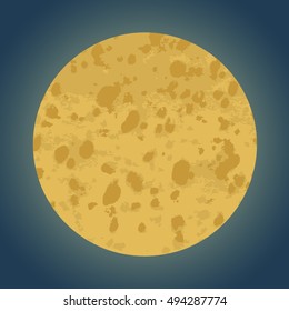 Full Moon on a Blue Sky. Vector Illustration