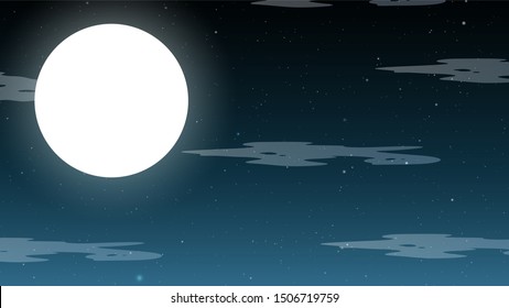 Full moon on dark background Vector