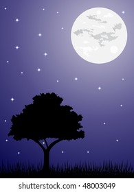 full moon on prairie