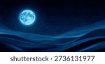 Full moon on sky in the dark night.