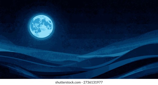 Full moon on sky in the dark night.
