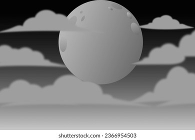 Luna llena en el cielo. Luna súper llena con fondo naranja. Cosecha luna. Luna llena en el Festival de Mediados de Otoño. Noche de luna con nubes.