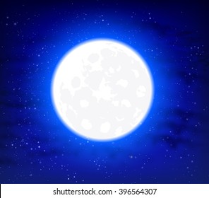 full moon on a starry background space sky