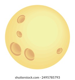 full moon on white background isolated