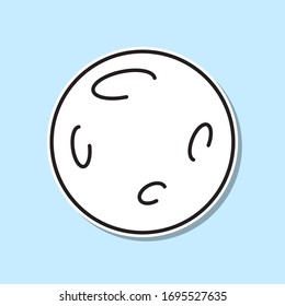 Full moon in outer space with lunar craters sticker icon. Simple thin line, outline vector of space icons for ui and ux, website or mobile application