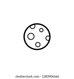 Full moon outline icon. Clipart image isolated on white background