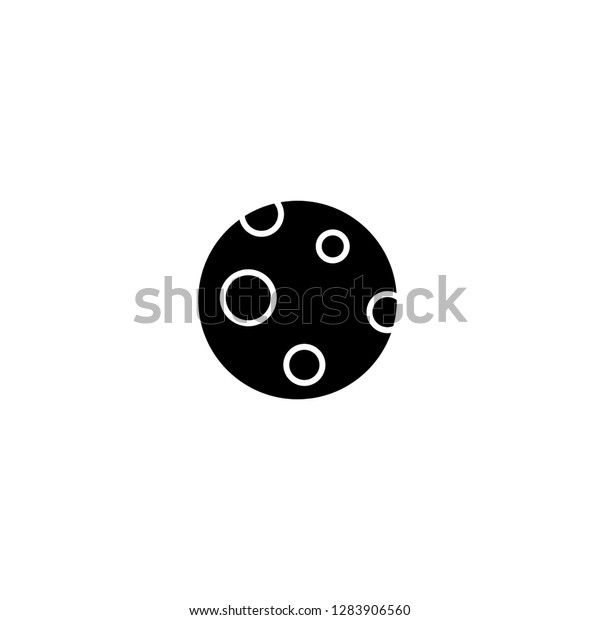 Full moon outline icon. Clipart image isolated\
on white background
