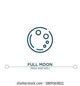 full moon outline vector icon. simple element illustration. full moon outline icon from editable india concept. can be used for web and mobile
