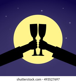 Full moon party, abstract background