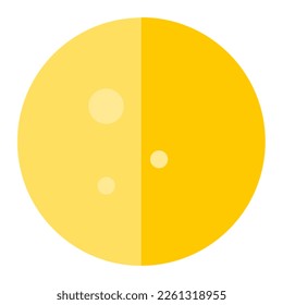 Full moon phase in flat icon. Moon, planet, surface, space