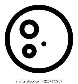 Full moon phase in outline icon. Moon, planet, surface, space