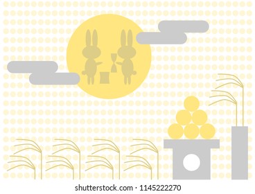 Full moon and rabbit: Moon watching festival