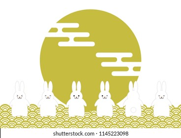 Full moon and rabbit: Moon watching festival