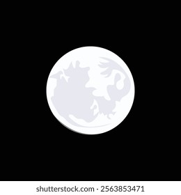 Full moon realistic vector illustration