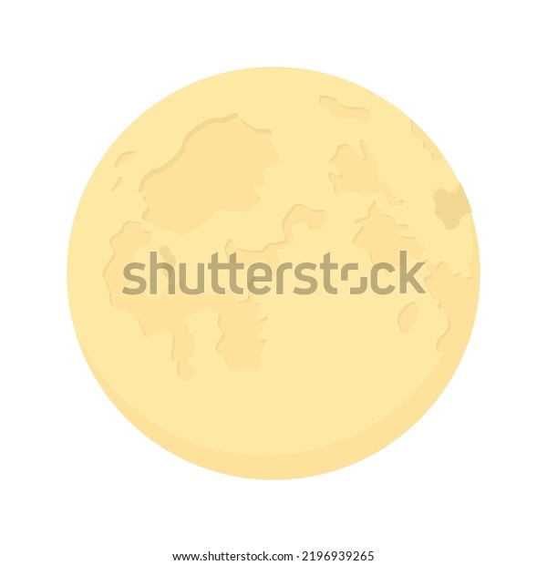 Full\
moon semi flat color vector object. Editable element. Full sized\
item on white. Astronomy. Celestial body simple cartoon style\
illustration for web graphic design and\
animation