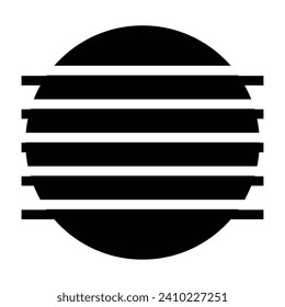 full moon shadow astrology space, planets galaxy phases sphere shadow vector illustration flat icon logo web mobile concept design black white isolated background