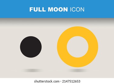 Full Moon Sign or Icon Vector Design