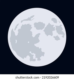 Full moon simple vector illustration, Cartoon style.