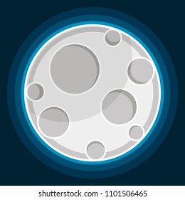 full moon in the sky vector illustration of nature night