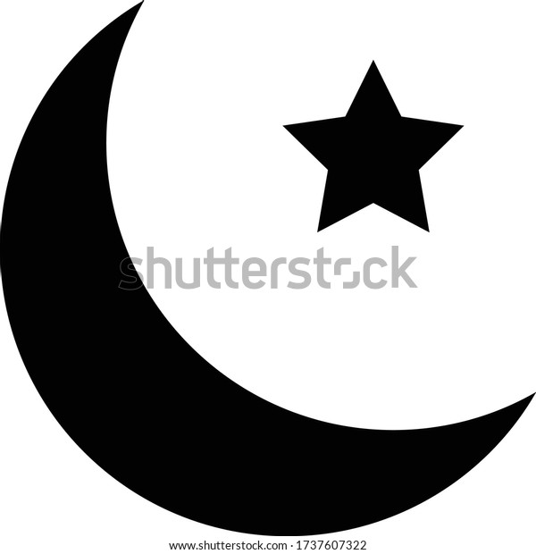 Full Moon with Star\
Concept Vector Icon Design, Ramadan kareem and Islamic Symbols on\
white background,