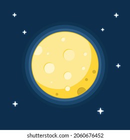 Full moon with star on the sky