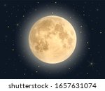 Full moon with star , Vector
