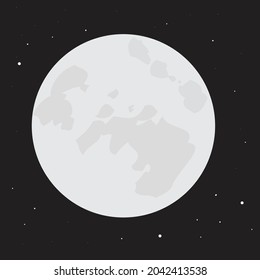 Full moon with star Vector Illustration 