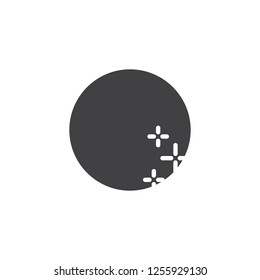Full moon and stars vector icon. filled flat sign for mobile concept and web design. Night moon simple solid icon. Symbol, logo illustration. Pixel perfect vector graphics