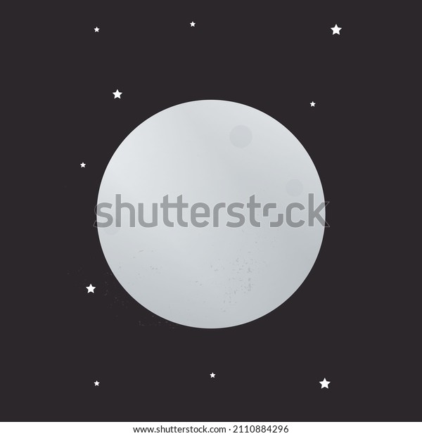 Full Moon with Stars Wallpaper, Full\
Moon Illustration with dark background -\
VECTOR