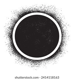 Graffiti de esténcil de luna llena dibujado con pintura en aerosol negro