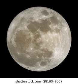 The full Moon, Telescopic view of a full moon