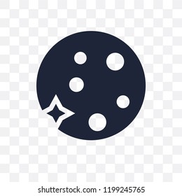 Full moon transparent icon. Full moon symbol design from Weather collection. Simple element vector illustration on transparent background.