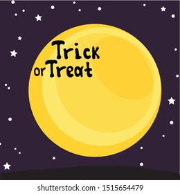 Full moon, trick or treat, vector illustration