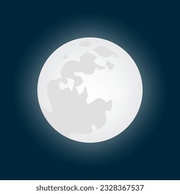 Full moon. Vector flat illustration